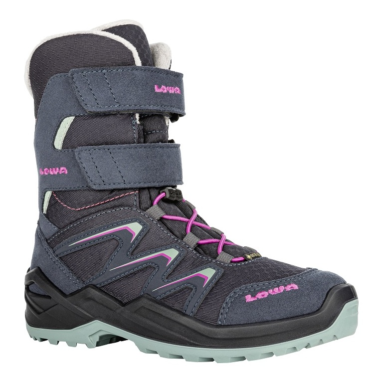 Lowa Winter Boots Maddox Warm GTX HI (Textile/Synthetic, waterproof) steel blue/jade Children